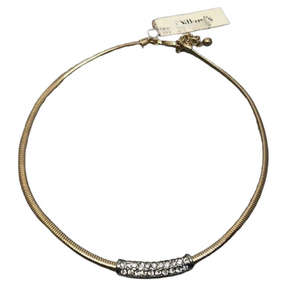 NWT Dillard’s gold tone snake chain omega collar rhinestone necklace
